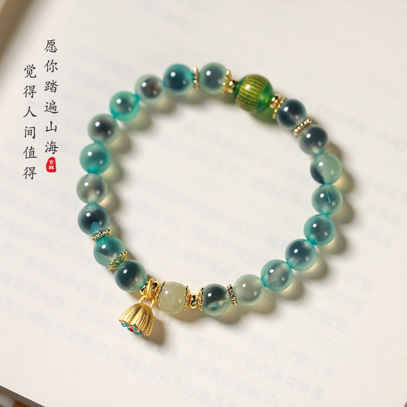 玛瑙沙金好运莲蓬手串