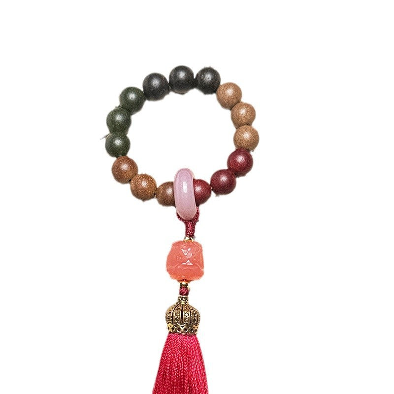 南红醒狮-助力事业升迁和香珠手捻