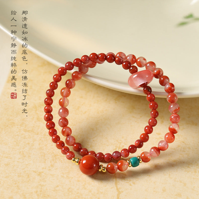 南红玛瑙双圈手串