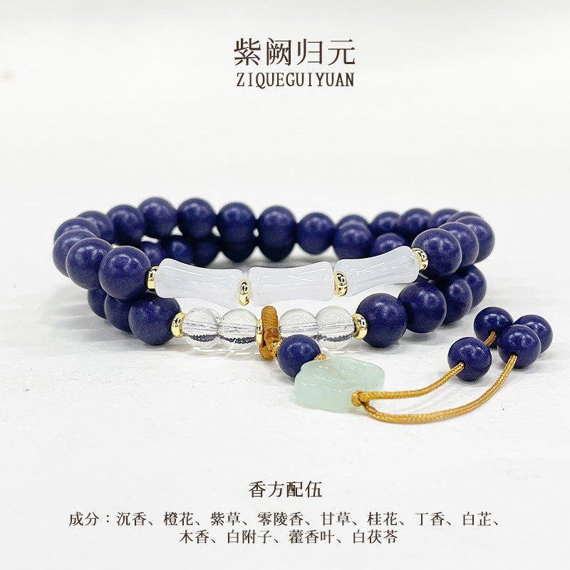 紫韵生竹-“祝您平静与智慧”合香珠手串