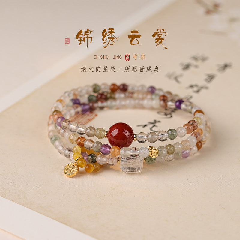 多宝水晶手串-多福好运，清新甜美，吸金体质，自带富贵气场