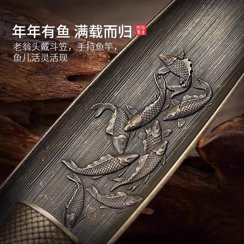 渔翁垂钓合金线香香炉-古朴归真