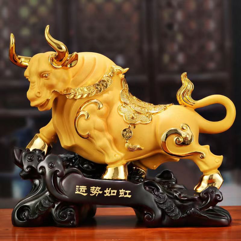 运势如虹鎏金生肖牛摆件