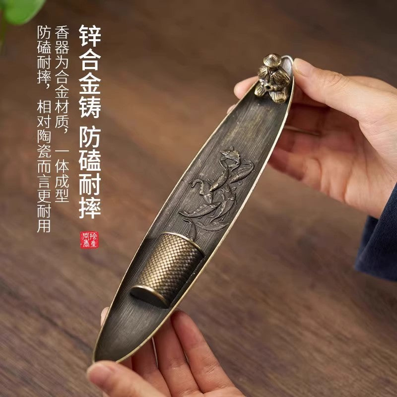 渔翁垂钓合金线香香炉-古朴归真