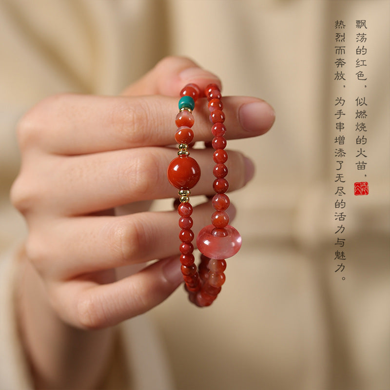 南红玛瑙双圈手串