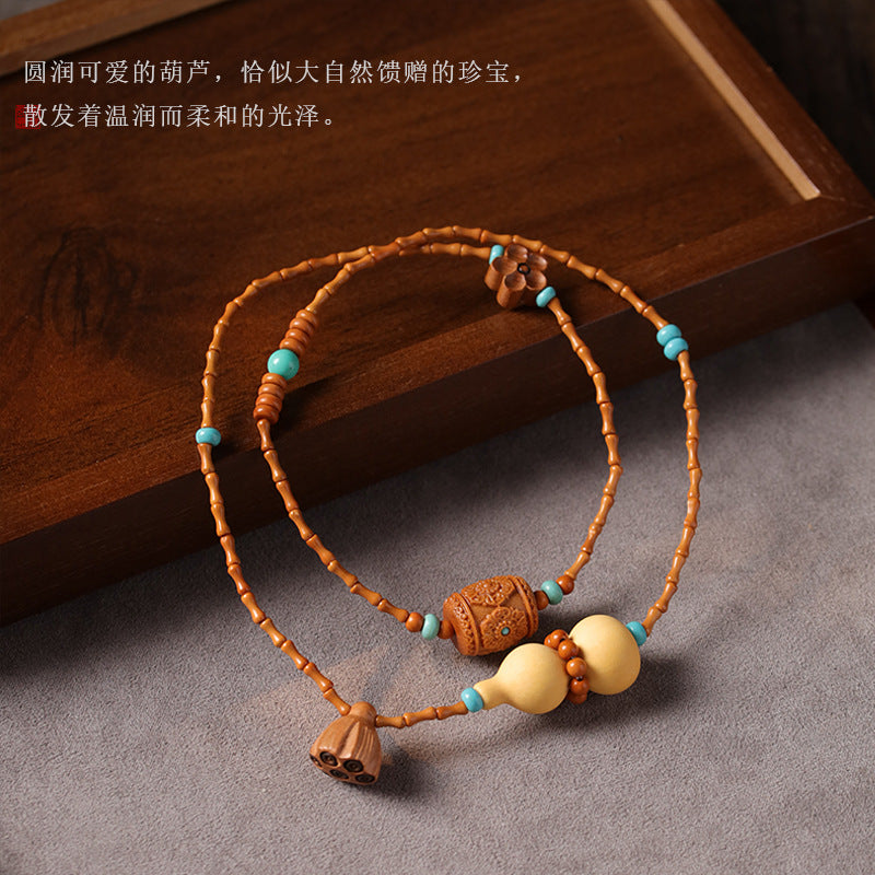 葫芦福寿康宁橄榄核竹节手持佛珠