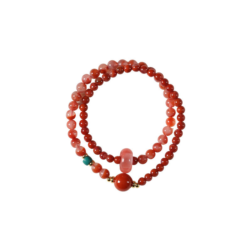 南红玛瑙双圈手串